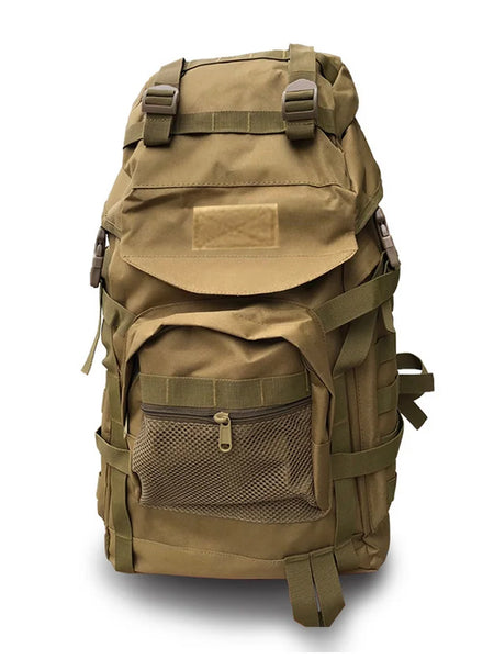 60L Military Backpack &ndash; Molle System For Attachments Khaki