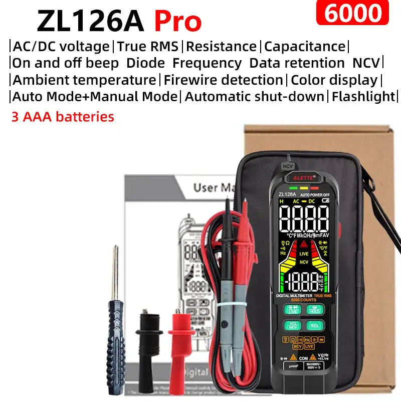 Professional Digital Multimeter 9999 TRMS LCD USB Tester ZL126A Pro