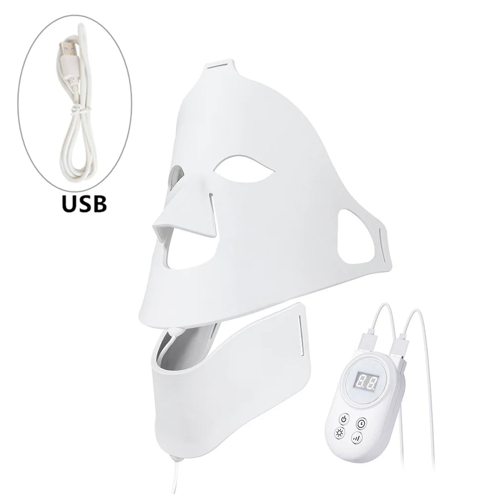 Foreverlily Face Neck Silicone LED Mask &ndash; 7 Colors Photon Therapy USB