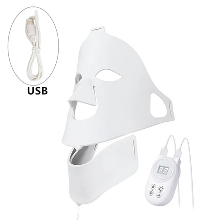 Foreverlily Face Neck Silicone LED Mask &ndash; 7 Colors Photon Therapy USB