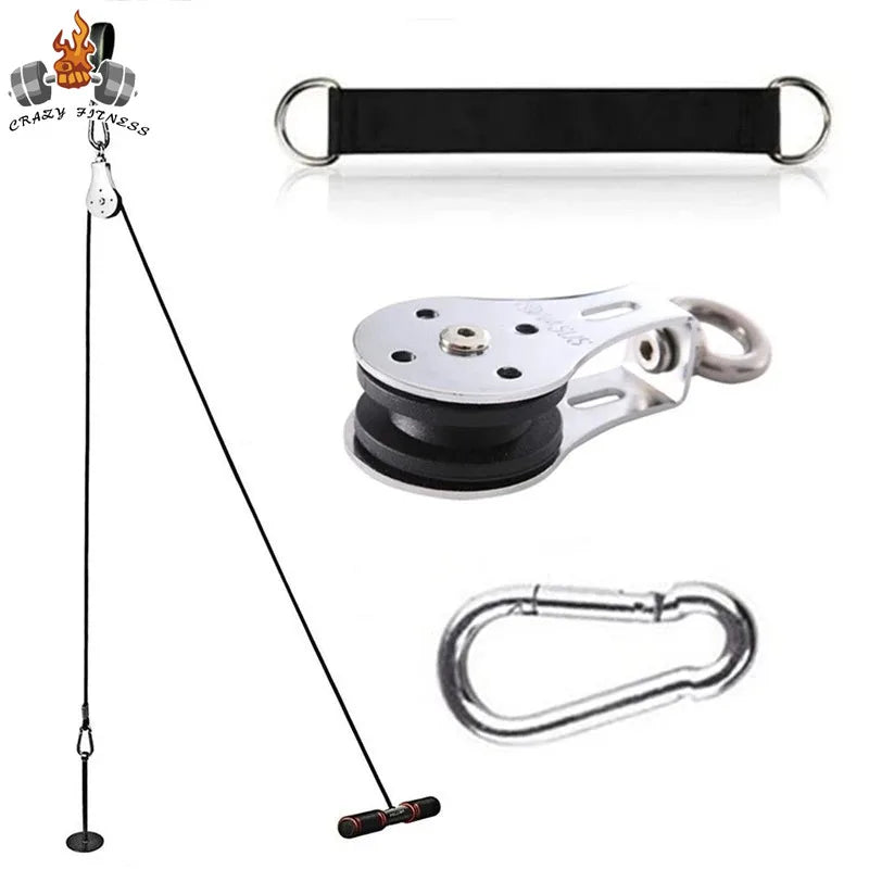Silent 360&deg; Gym Cable Pulley System for DIY Home Fitness