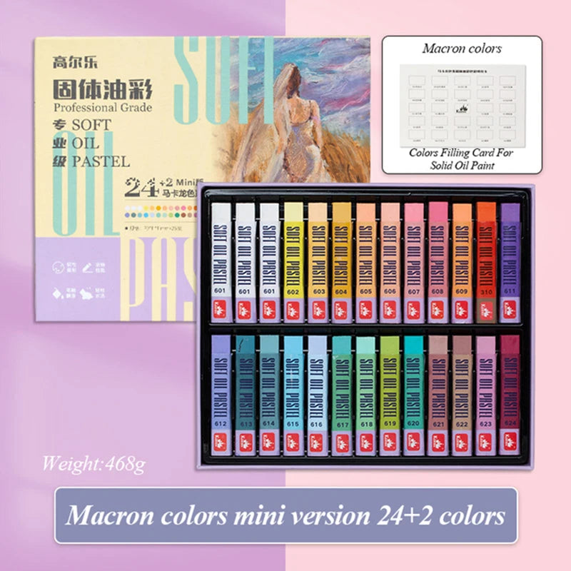 Kuelox Artistic Soft Oil Pastels Mini &ndash; Water Soluble 24-Mini macron