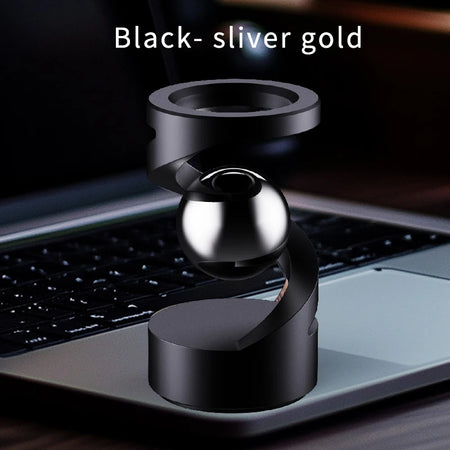 Magnetic Levitation Anti-Gravity Gyroscope Desk Toy for Stress Relief - Perfect Adult Gift Black-Sliver