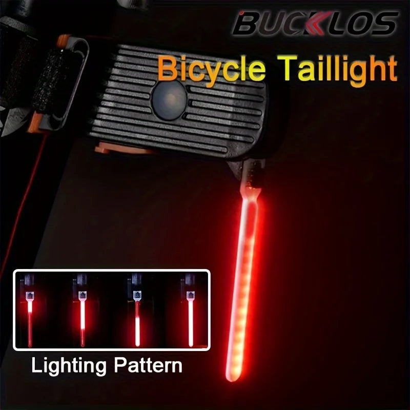 Bucklos Bicyklová zadní svítilna USB dobíjecí, vodotěsná zadní světlo pro noční jízdu