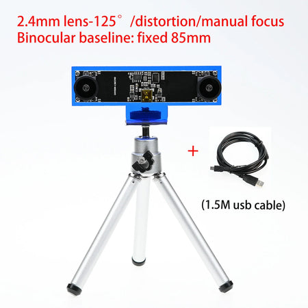 GXIVISION 720P Dual Lens USB Camera Module for 3D Depth and Face Recognition 2.4mm with tripod