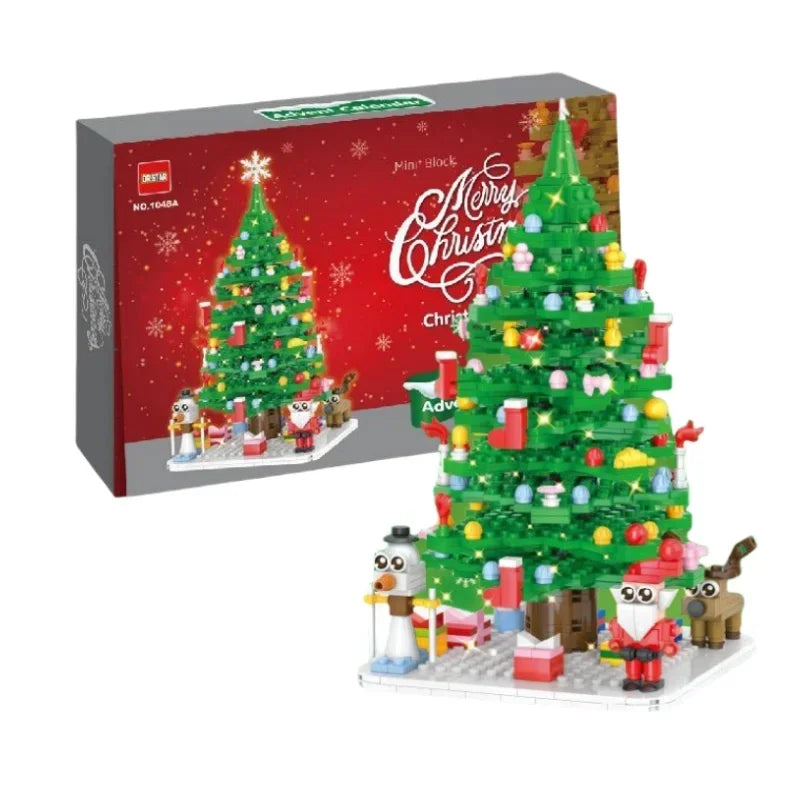 Toylinx Świąteczne Klocki Budowlane Mikołaj Renifer Pudełko Prezentowe