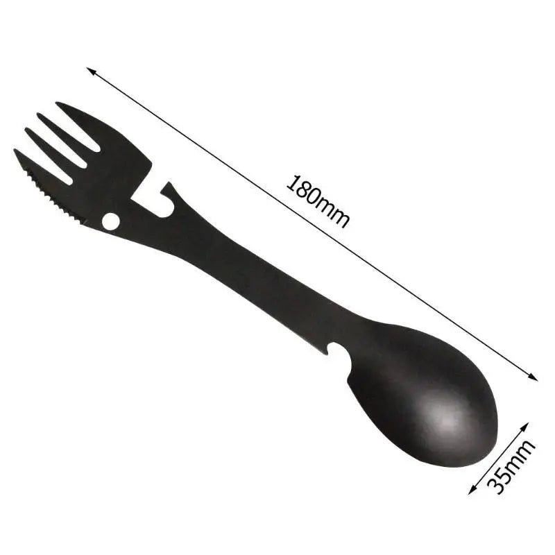 Outdoor Survival Tools 5 in 1 Camping Multi-functional EDC Kit Practical Fork Knife Spoon Bottle/Can Opener camping  multitool