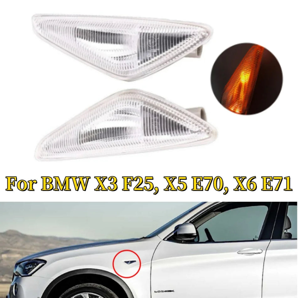 LED Side Marker Light for BMW X3 F25 X5 E70 X6 E71 ABS Plastic Weather Resistant Replacement