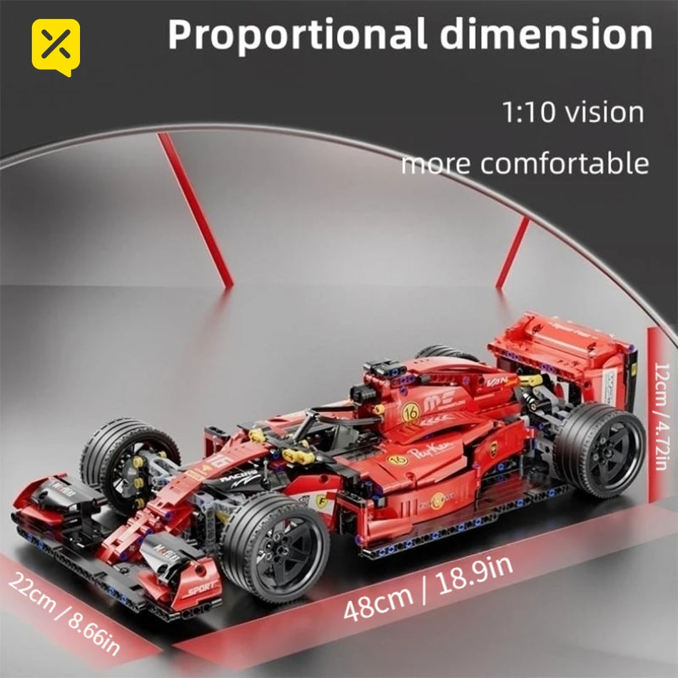 F1 RC Race Car Building Set MOC 1to10 Blocks For Kids