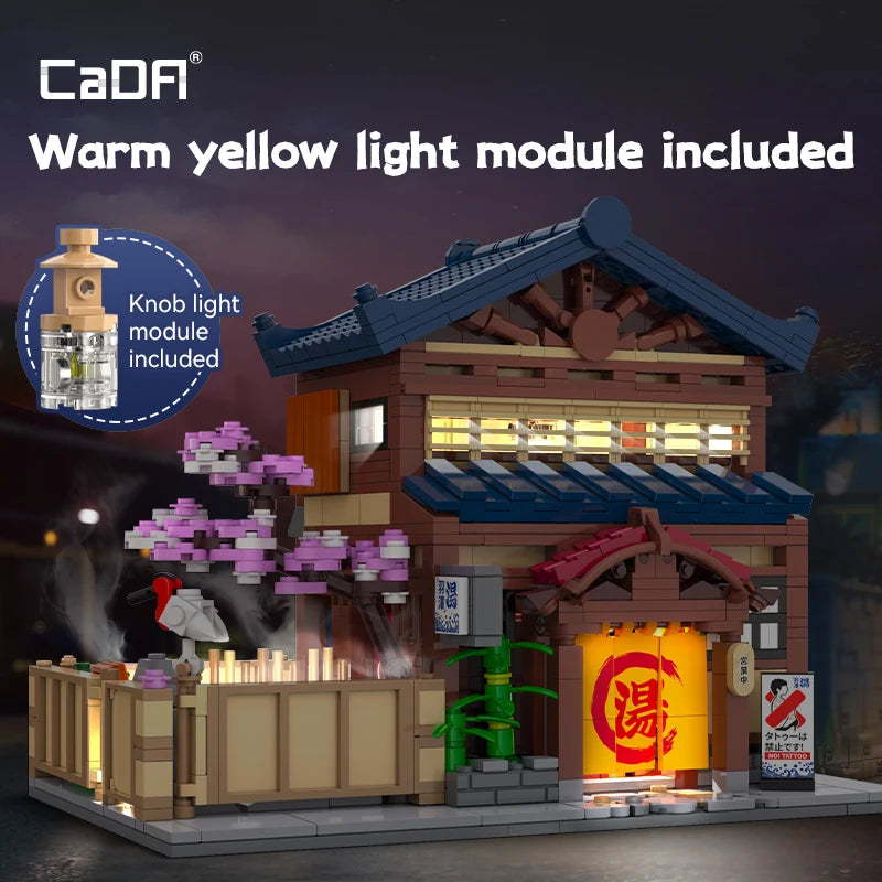 Cada Sushi House Bricks Set LED &ndash; Mini City Street Set