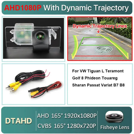 AHD 1080P Trajectory Car Reverse Backup Rear View Camera For VW Tiguan L Teramont Golf 8 Phideon Touareg Sharan Passat Variat B8 by InterCyprus Trading Ltd