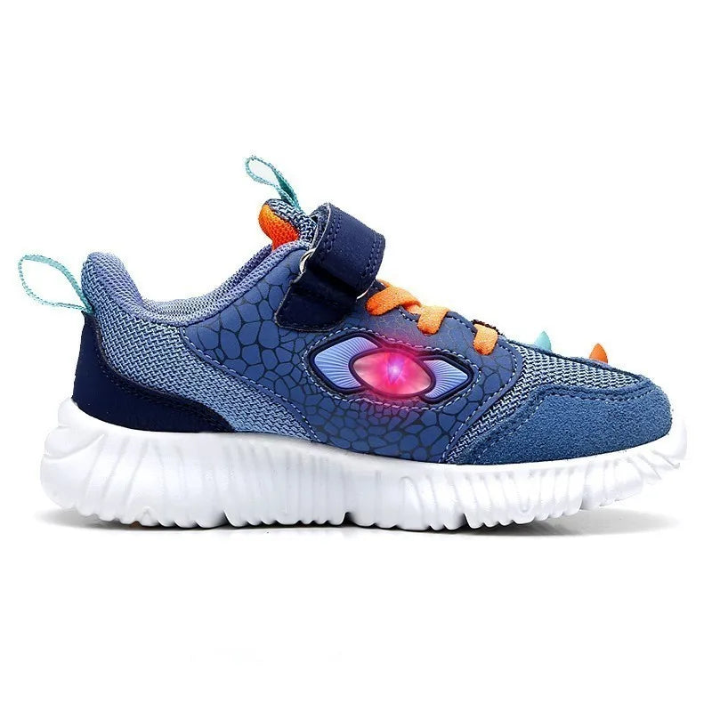 EXDINO LED Light Up Mesh Sneakers for Boys - Fun &amp; Breathable Casual Sports Shoes