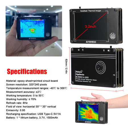 Portable Infrared Thermal Imaging Camera with 3.2 Inch LCD for -40 to 300u2103 Range