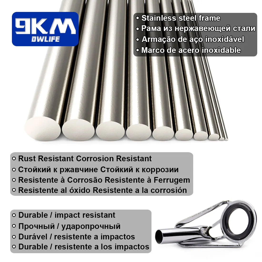 Premium Fishing Rod Guide Tip Repair Kit - Stainless Steel &amp; Ceramic Rings for Freshwater &amp; Saltwater