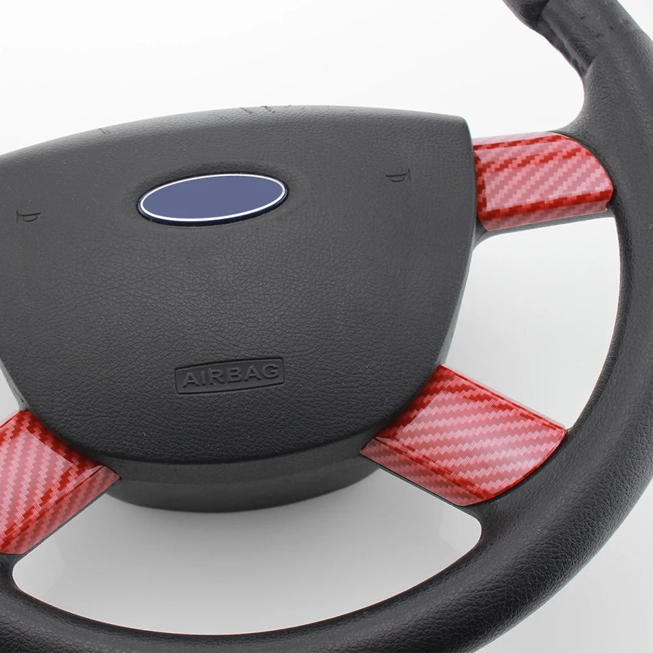 Set di adesivi per rifinitura del pannello del volante per Ford Focus 2 MK2 kit cromo da 4 pezzi accento interno