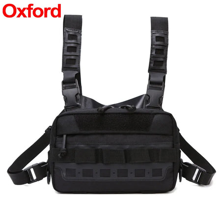 Fishing Tactical Chest Rig Bag - Durable MOLLE Front Vest Oxford Black
