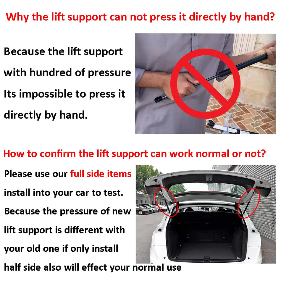 Baklucka Gasfjäder Dämpare Set för Skoda Octavia 3 Bak, Lyftstöd Par, Hållbar Ersättning