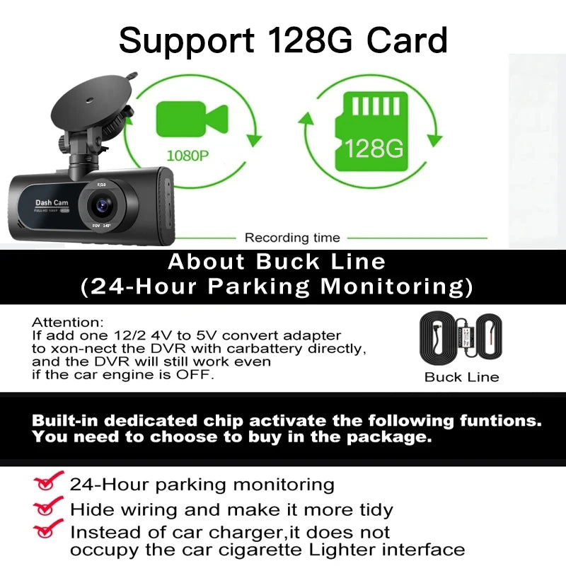 3 Channel Car DVR HD 1080P &ndash; Triple Lens Full Coverage Recording