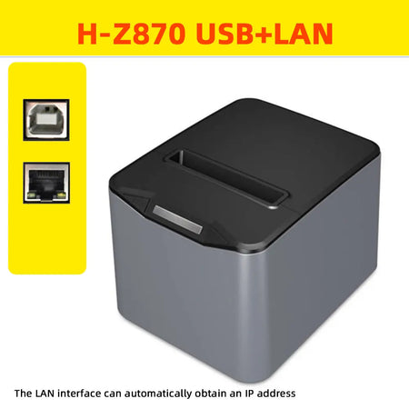 HZTZ 80mm Thermal Receipt Printer H-Z870 &ndash; Automatic Cutter H-Z870 USB LAN / US Plug