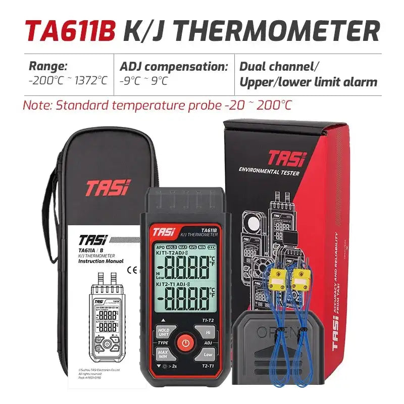 TA611A TA611B Digital Thermocouple Thermometer K J Type LCD TA611B