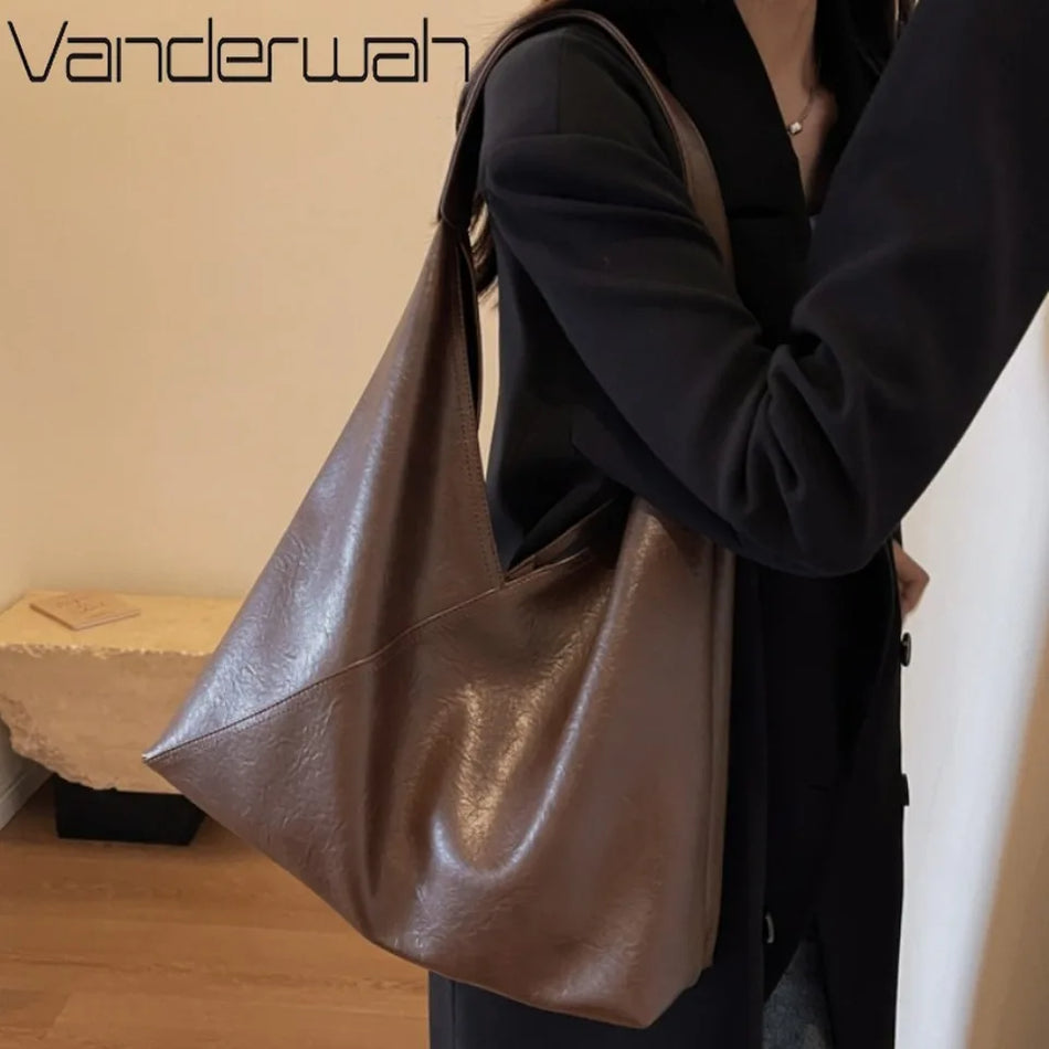 2 in 1 Winter Style Shoulder Bag for Women, Soft PU Leather, Large Capacity Hobo Tote