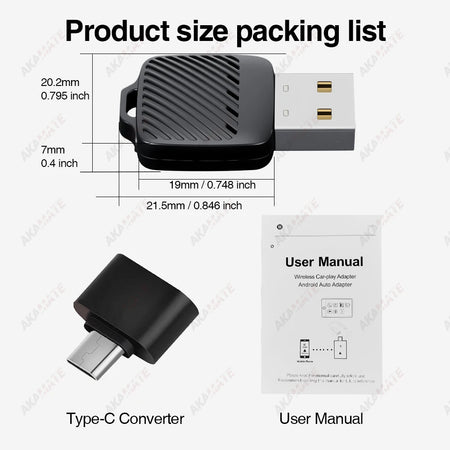 Wireless Mini CarPlay Adapter &ndash; Wired to Wireless CarPlay