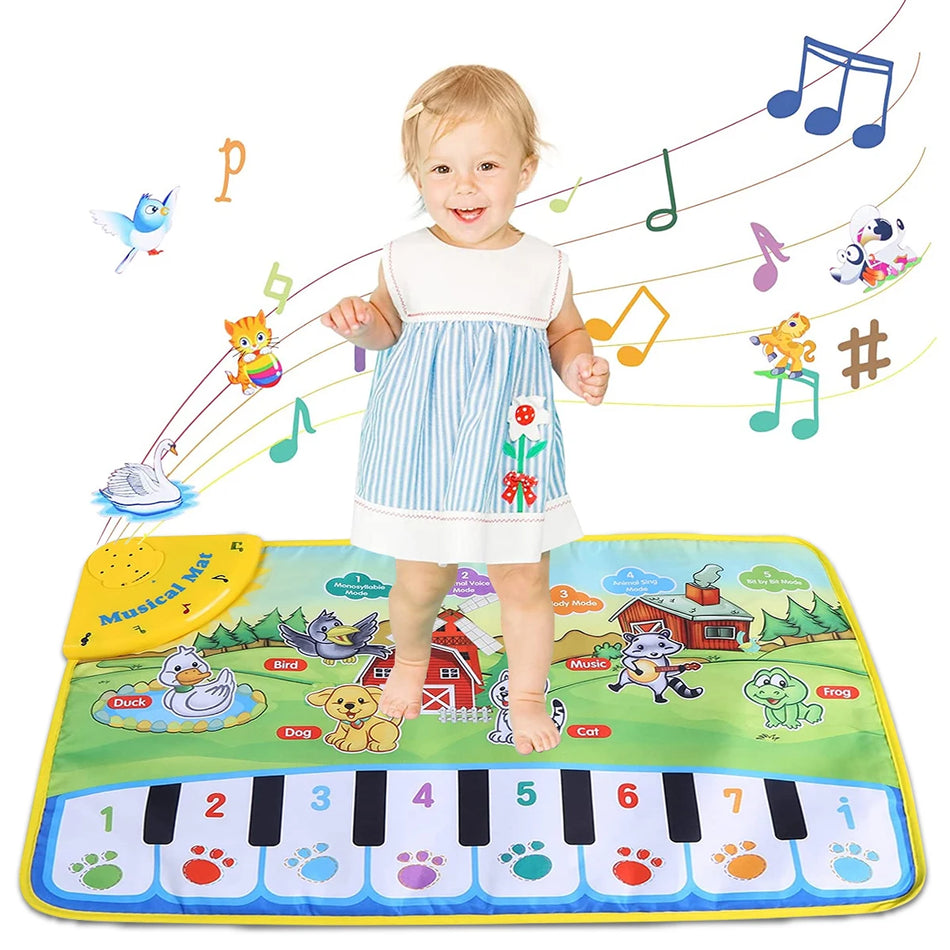 Musical Piano Mat 60x39cm &ndash; Interactive Educational Toy with Animal Sounds