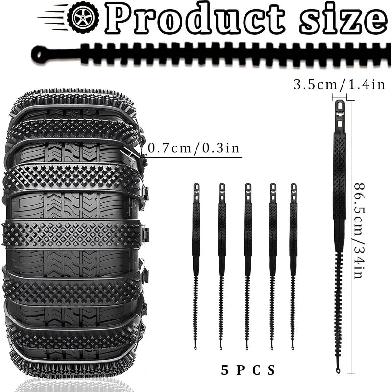 Badaren Snökedjor för Bilar, Universell Antislip Nödsituation Återanvändbar