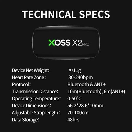 XOSS X2 Pro &ndash; Waterproof Bluetooth Heart Rate Monitor