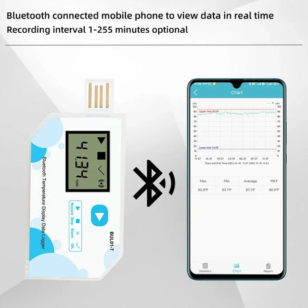 BUL01-T 60 Day LCD Data Logger &ndash; Bluetooth Temp Recorder