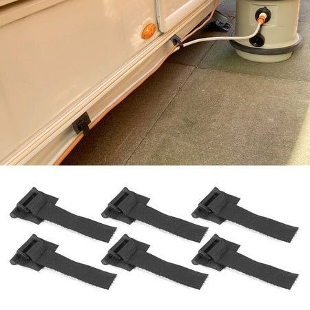 Caravan Power Cable &amp; Fresh Water Pipe Support Straps - Durable Set of 6
