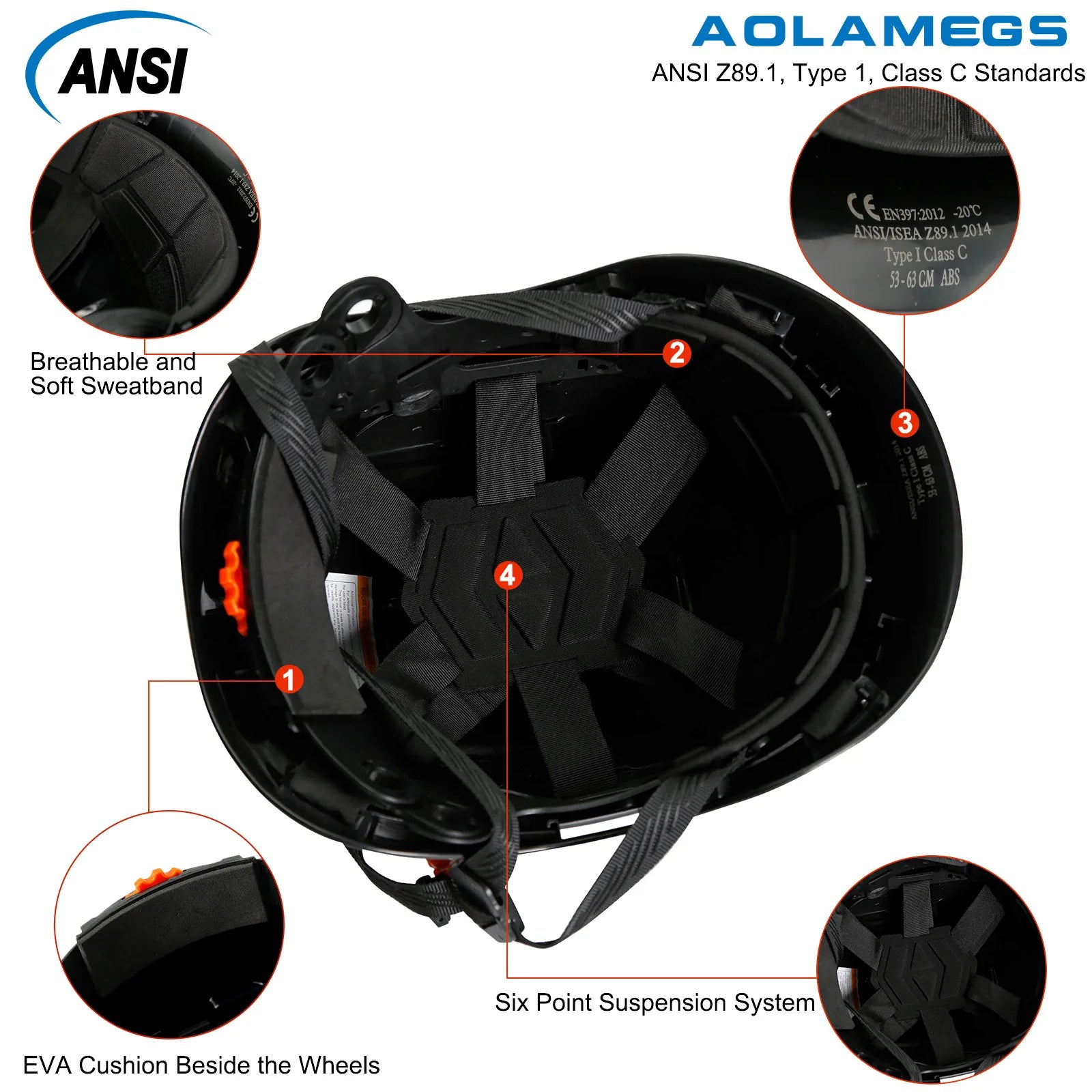 SF06 CE Construction Safety Helmet &ndash; Reflective Stickers