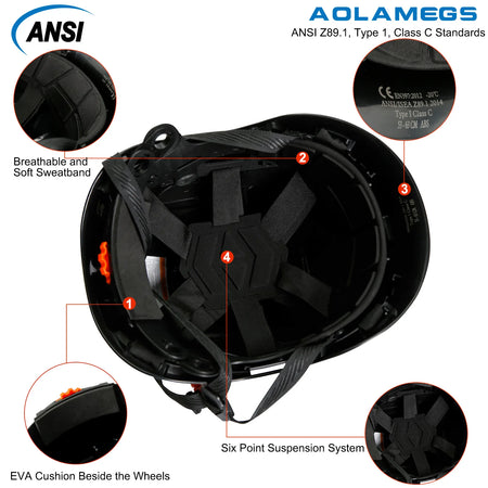 SF06 CE Construction Safety Helmet &ndash; Reflective Stickers