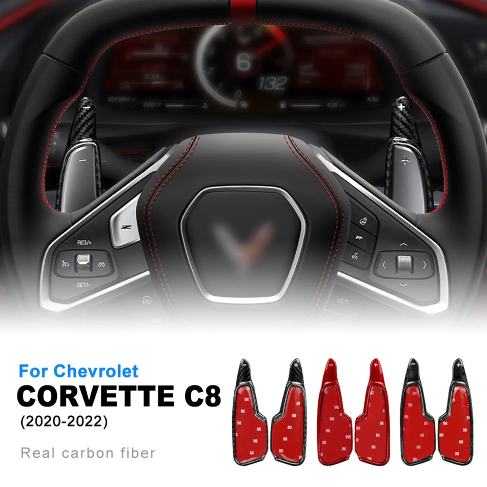 Palette del cambio al volante in fibra di carbonio rigida per Corvette C8