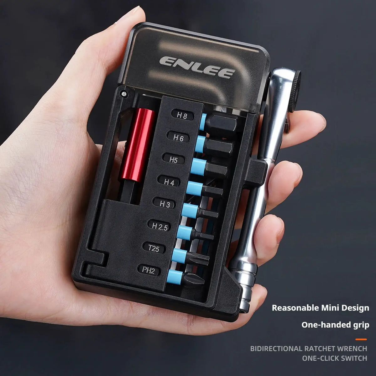 ENLEE Mini 72T Foldable Ratchet Wrench Tool Kit Magnetic Bits Allen Key Portable Bicycle Repair Maintenance Tool by InterCyprus Trading Ltd
