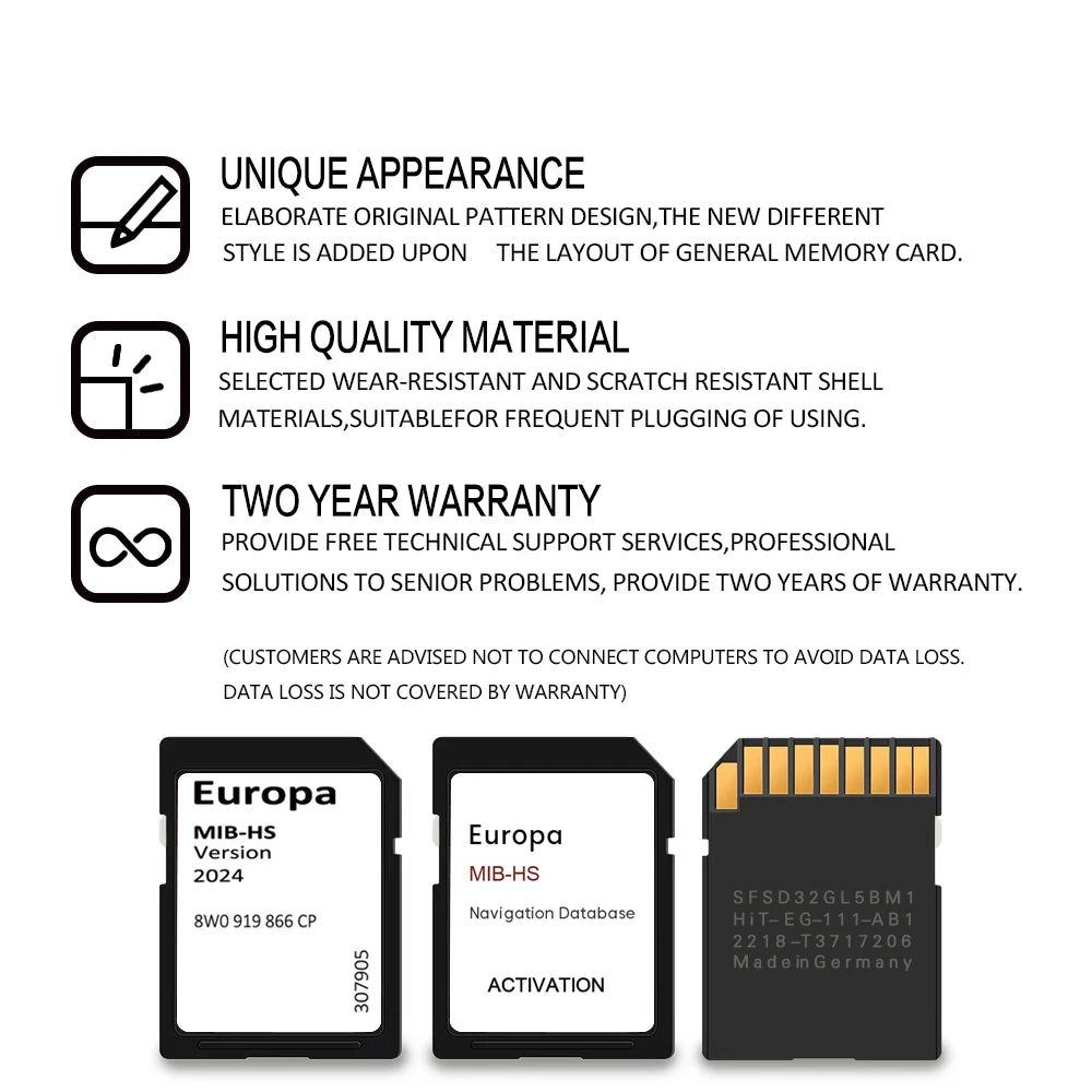 SD Navigation Card 8W0919866CP &ndash; 2024 EU UK Maps Upgrade