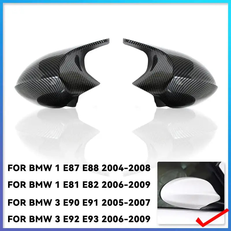 BMW M3 Style CF Rear Mirror Cap For E90 E91 E92 E93 Carbon Fiber