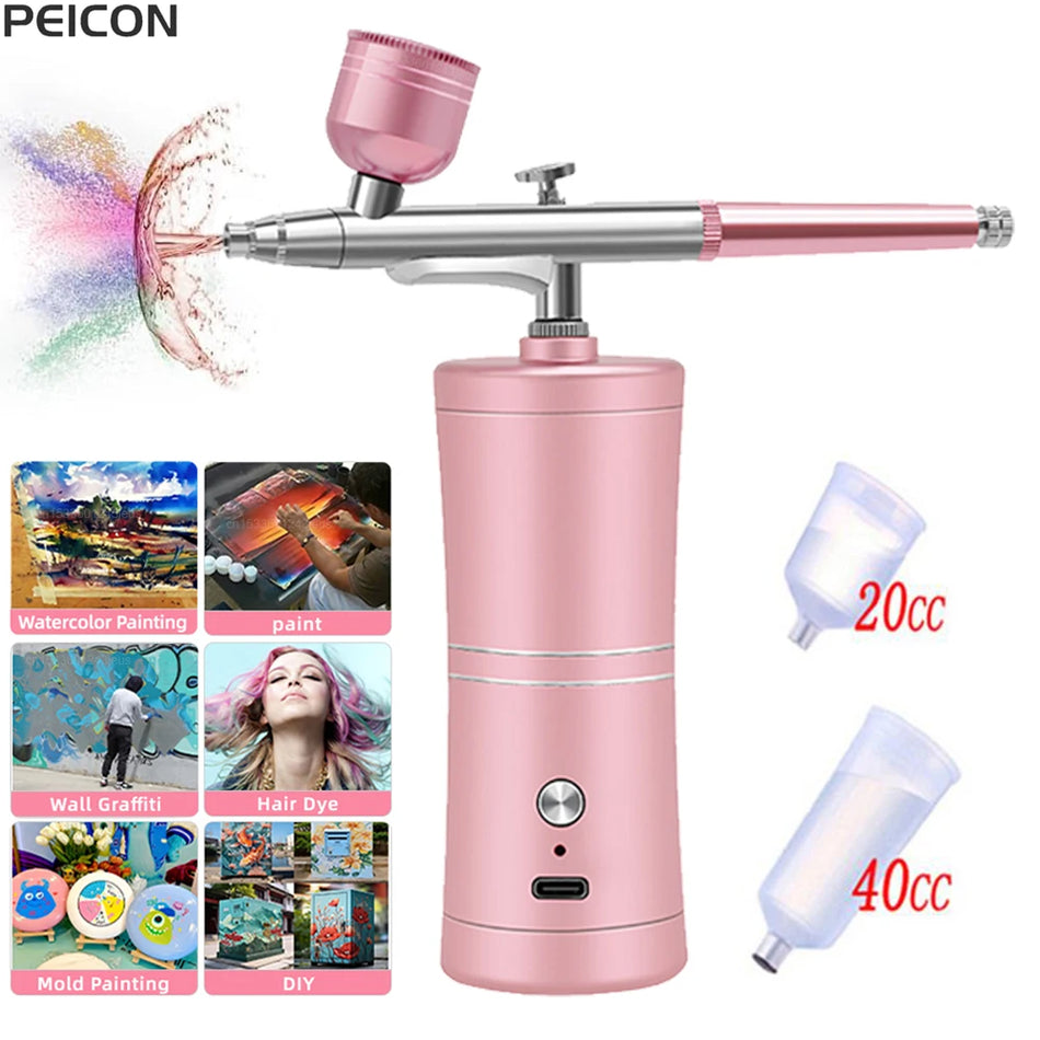 Drahtloses Airbrush-Set mit tragbarem Kompressor zum Malen