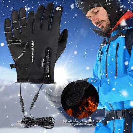 USB Heated Touch Screen Gloves For Men Women Anti Slip