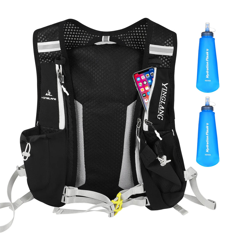 Vestă de hidratare pentru alergare pe traseu cu două sticle de apă de 500ml