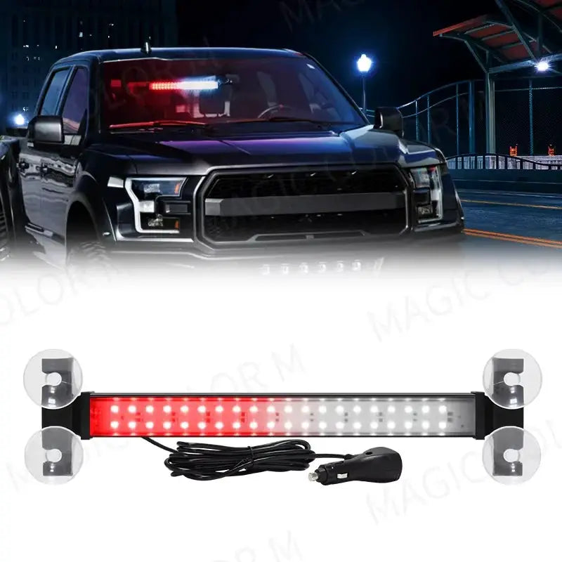 40 LED Strobe Light Front Flash Warning Lamp Auto Windshield Bar Traffic Advisor Flashlight Yellow White Car Accessories 12V-24V by InterCyprus Trading Ltd
