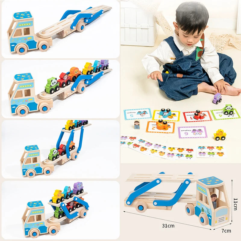 Wooden Double-Decker Truck BZS00654 &ndash; Montessori Toy