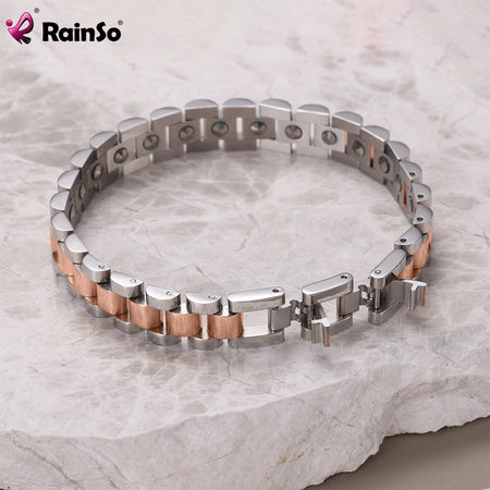 RainSo 99.999% Pure Germanium Magnetic Bracelet for Couples