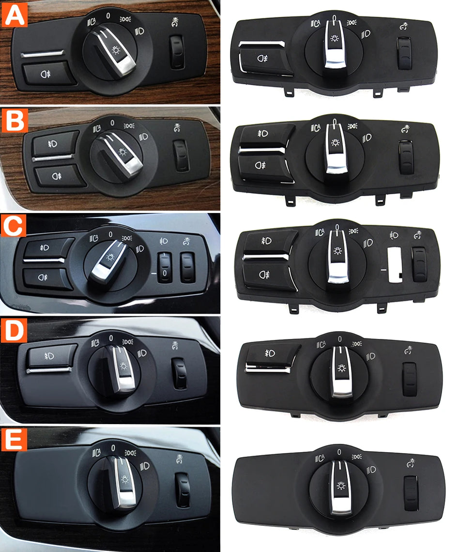 Headlight Switch Button Light Control Panel for BMW X3 X4 and 5 Series 6 Series 7 Series PC ABS Chrome Coating