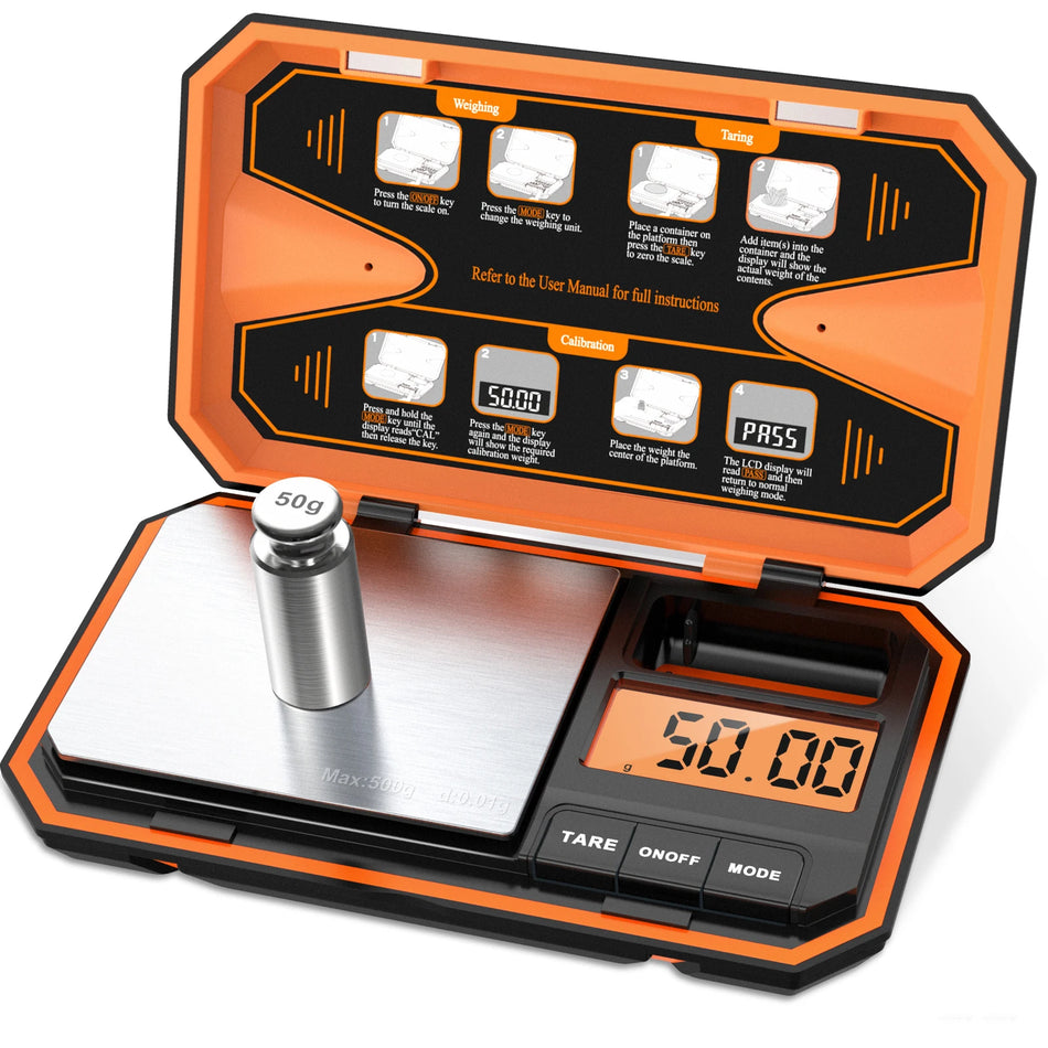 Digitale Taschenwaage 500g mit 0,01g Präzision für Schmuck und Küche