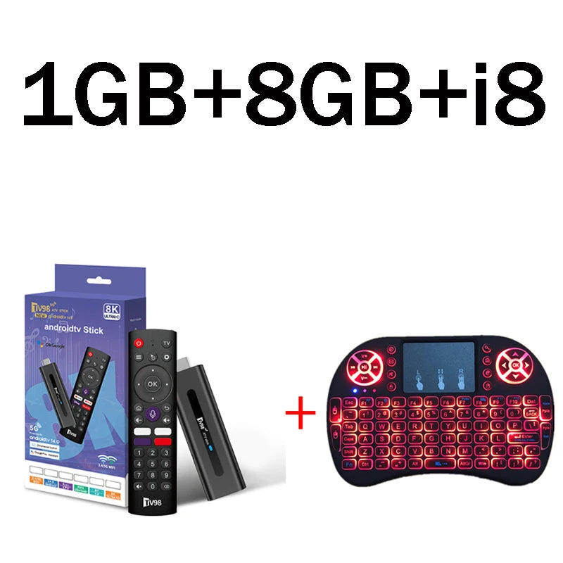 TV98 ATV Android 14 Smart TV Stick H313 &ndash; Voice Remote tv98atvstick1gb8gbi8