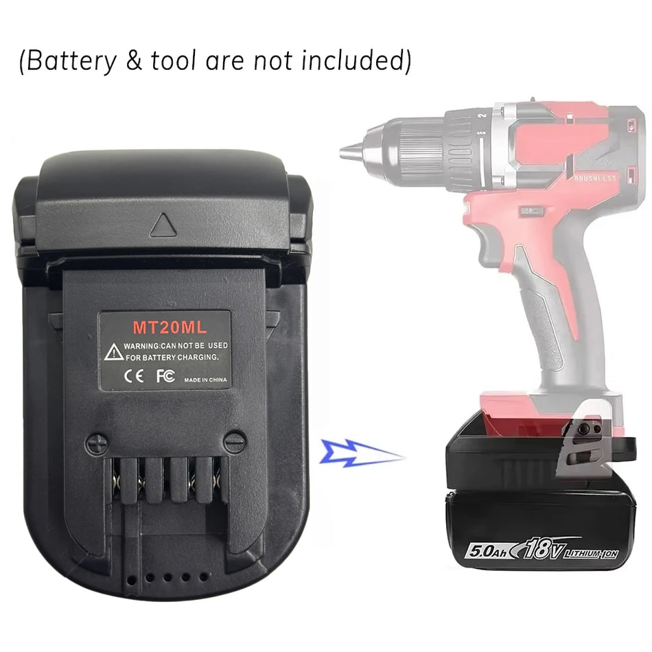 Adaptador de Bateria MT20ML Conversor de Makita 18V para Ferramentas Milwaukee M18