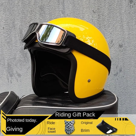 500TX Vintage Motorcycle Open Face Helmet &ndash; Fiberglass Body