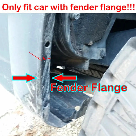 8x Universal Mud Flaps Splash Guard Black C U Clamps Bolt On No Drilling Clips For Car AUTO With Fender Flange by InterCyprus Trading Ltd
