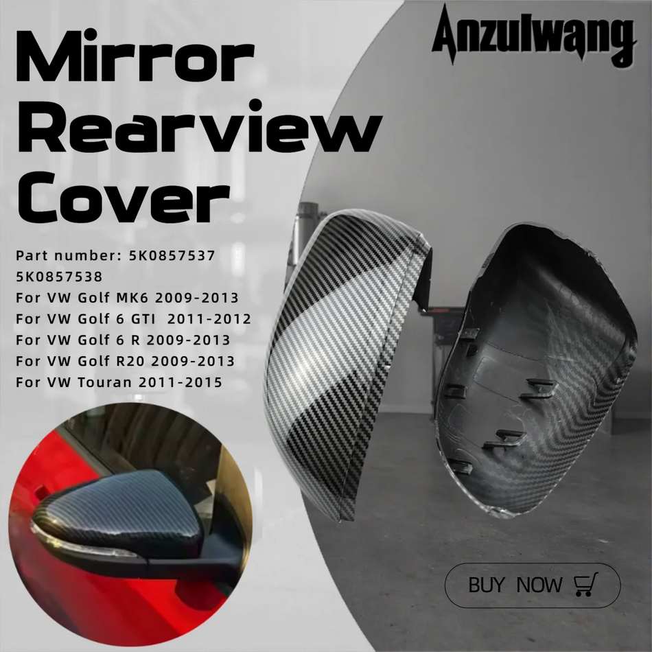 Cubiertas de Espejo Retrovisor de Fibra de Carbono para VW Golf MK6 GTI R